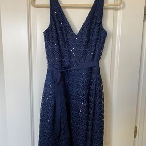 Adrianna Papell Sequin Lace Fit & Flare Dress